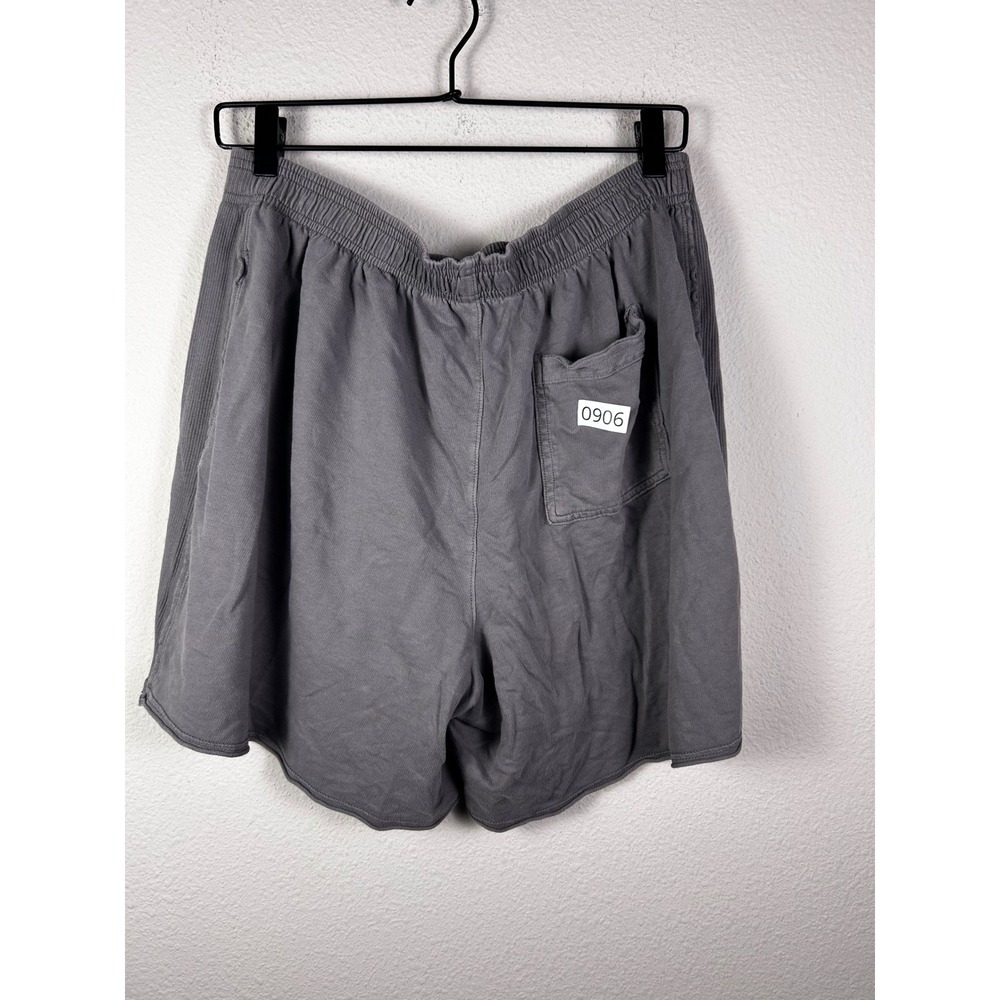 Aerie Women Gray Elastic Waist Lounge Shorts Size L Ribbed Side Pockets